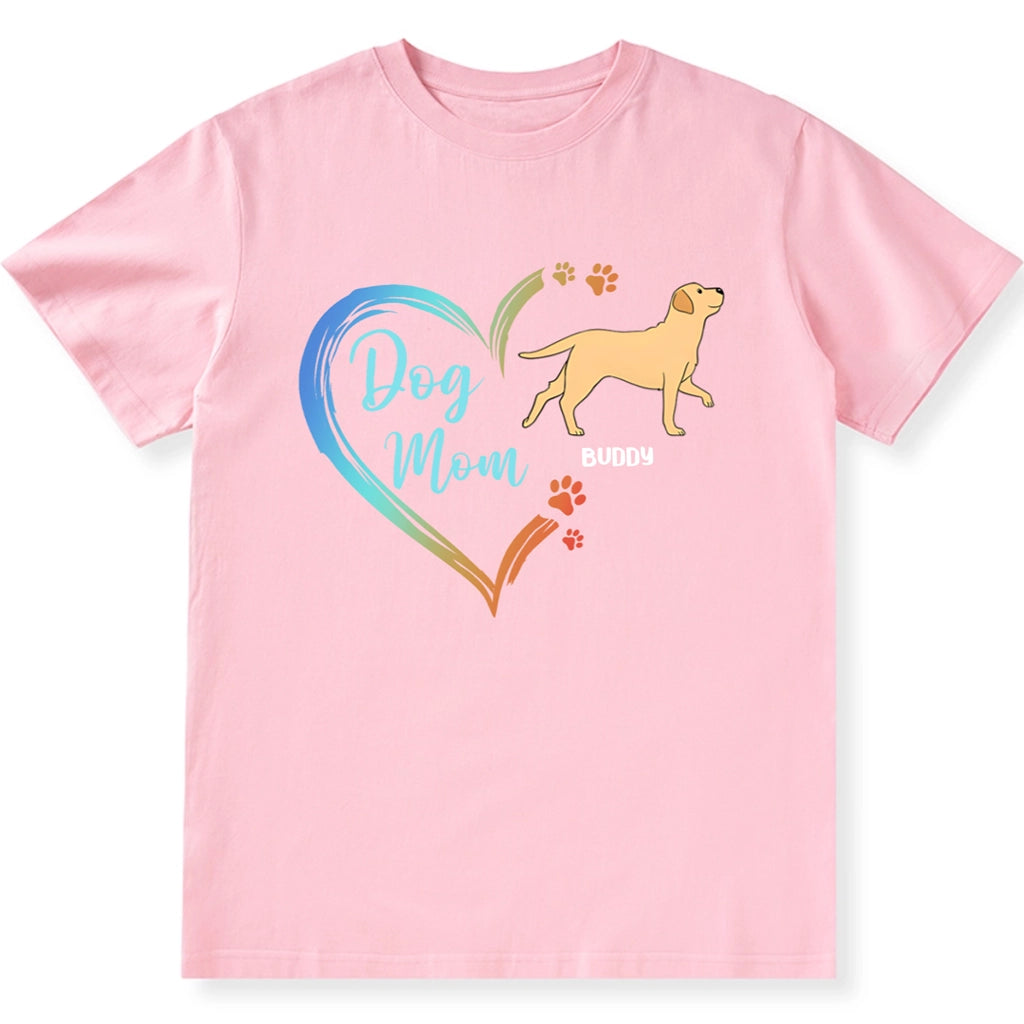 Dog Mom Heart Shape - Personalized Custom Unisex T-Shirt