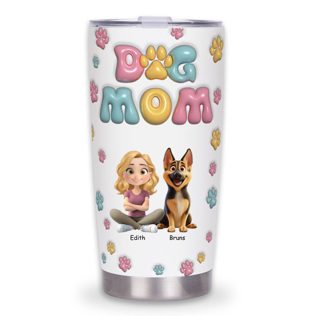 Dog Mom Lovely - Personalized Custom Tumbler