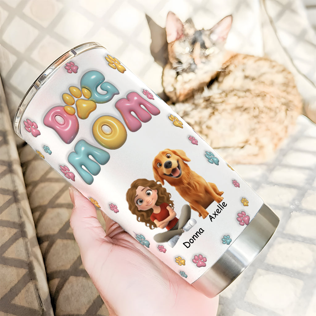 Dog Mom Lovely - Personalized Custom Tumbler