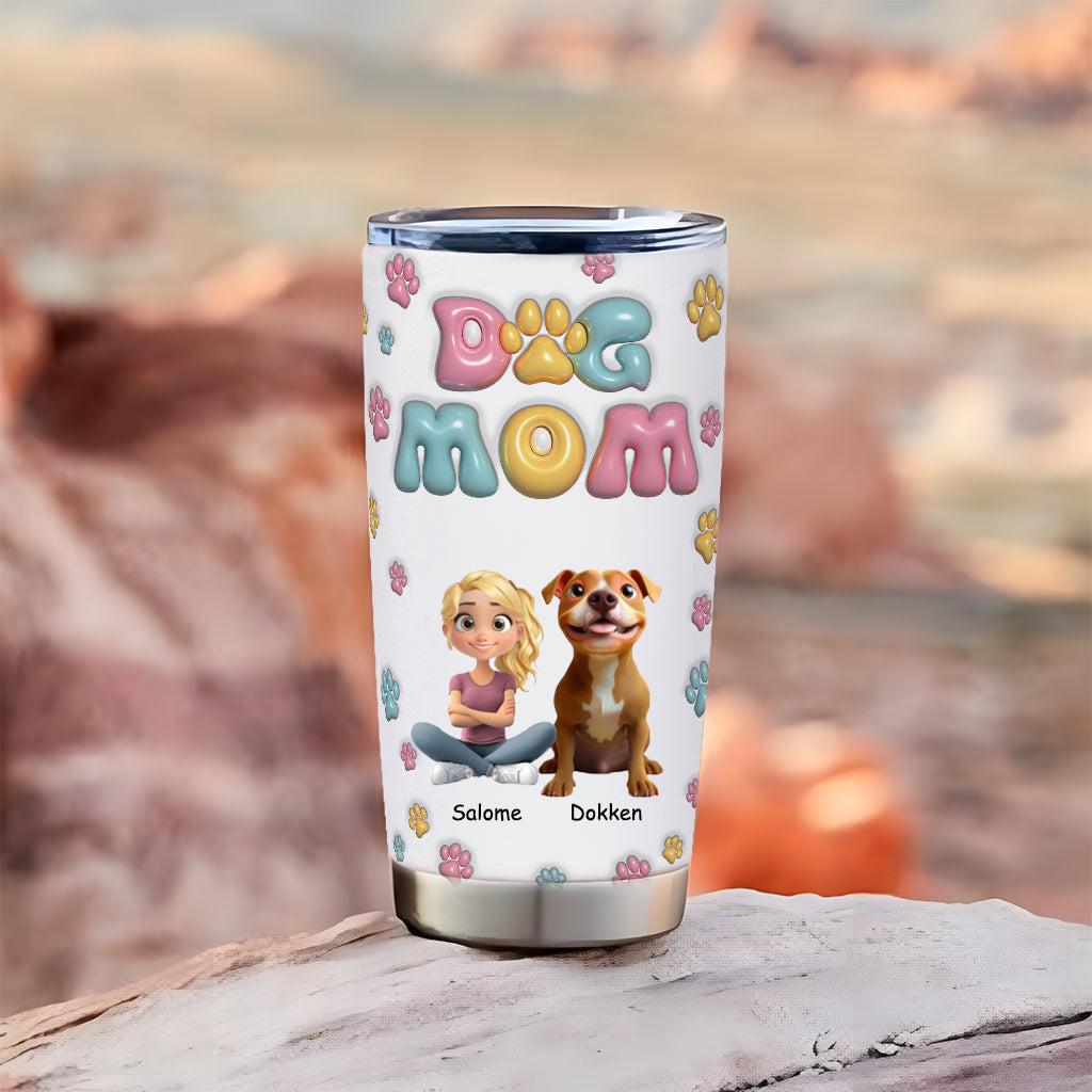 Dog Mom Lovely - Personalized Custom Tumbler