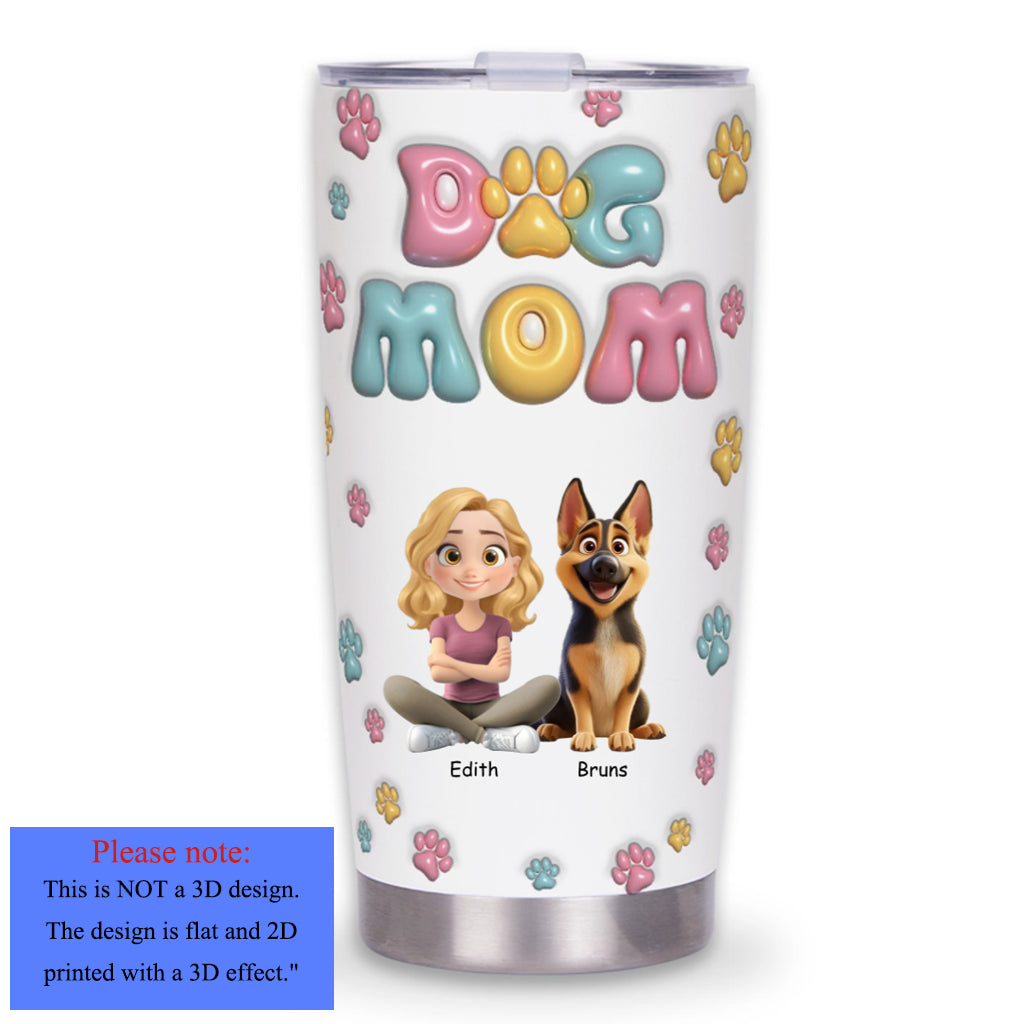 Dog Mom Lovely - Personalized Custom Tumbler