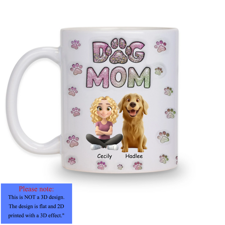 Dog Mom Lovely Chibi - Personalized Custom Coffee Mug