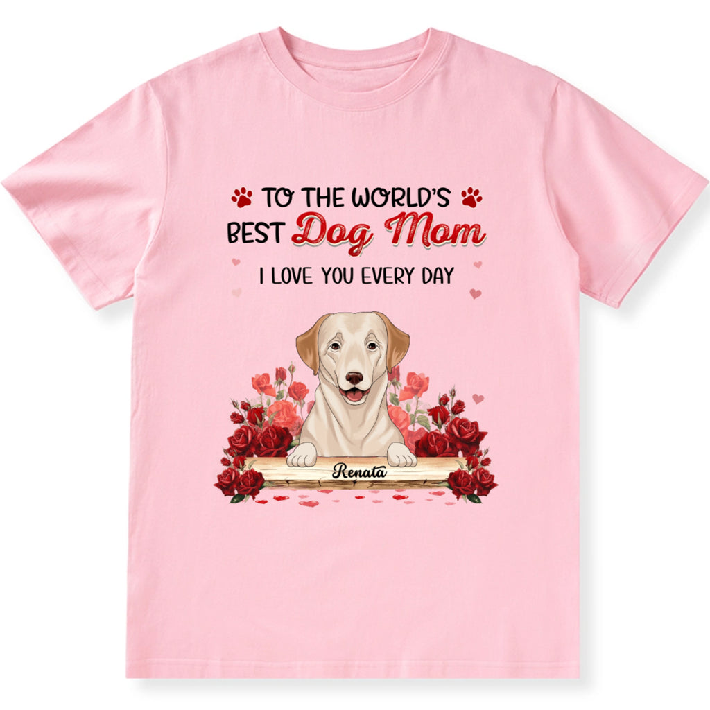 Dog Mom's Birth Flower - Personalized Custom Unisex T-Shirt