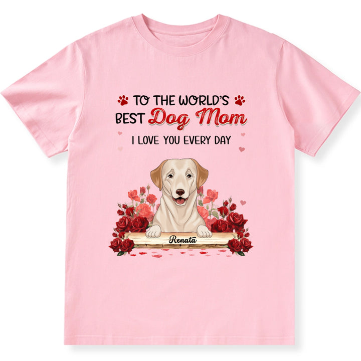 Dog Mom's Birth Flower - Personalized Custom Unisex T-Shirt