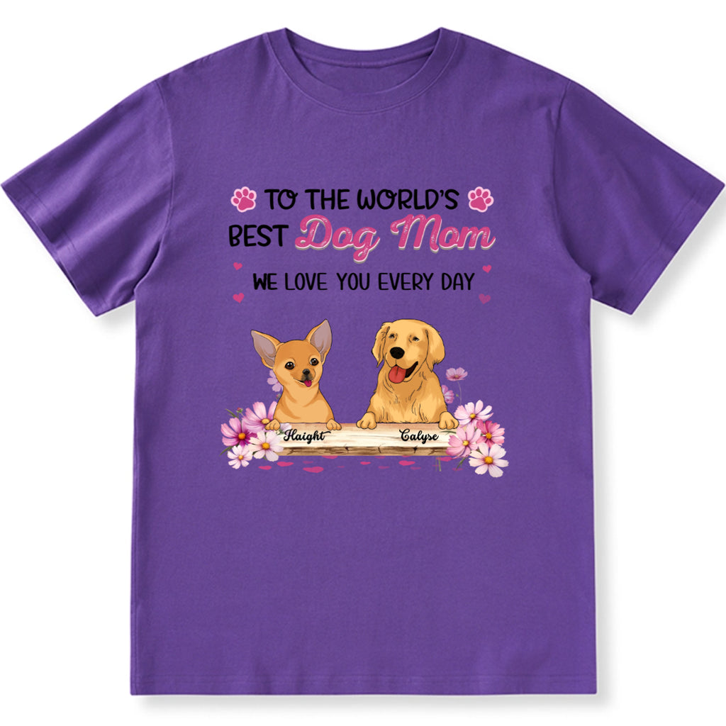 Dog Mom's Birth Flower - Personalized Custom Unisex T-Shirt