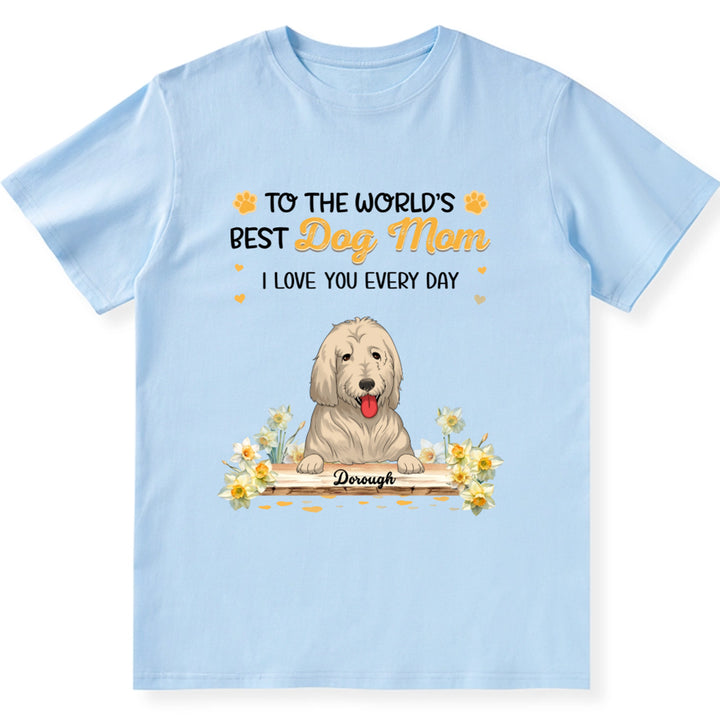 Dog Mom's Birth Flower - Personalized Custom Unisex T-Shirt