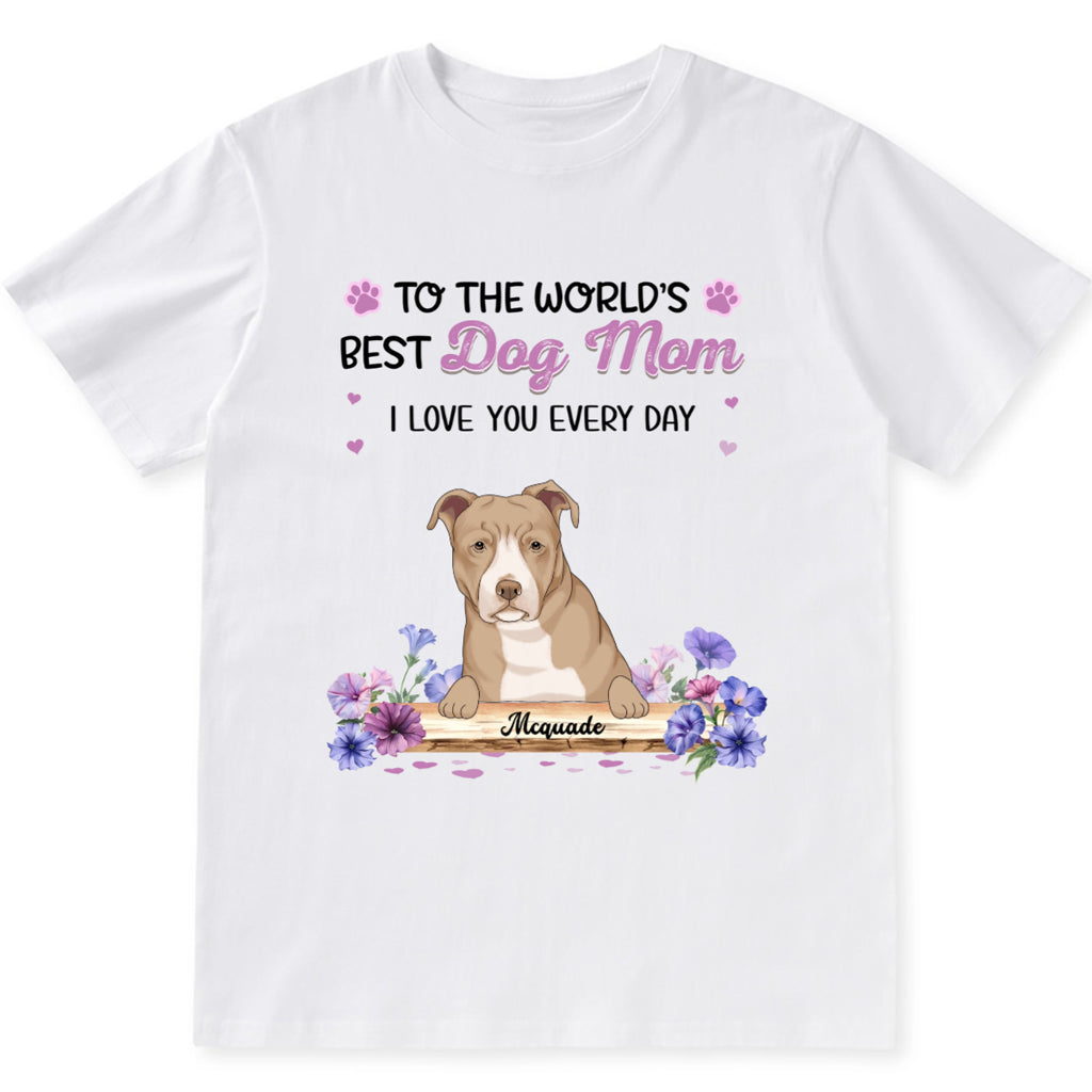 Dog Mom's Birth Flower - Personalized Custom Unisex T-Shirt