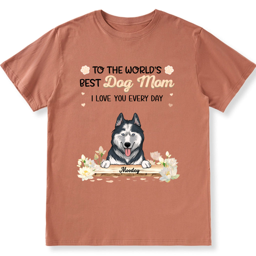 Dog Mom's Birth Flower - Personalized Custom Unisex T-Shirt