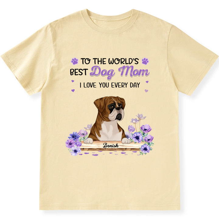 Dog Mom's Birth Flower - Personalized Custom Unisex T-Shirt