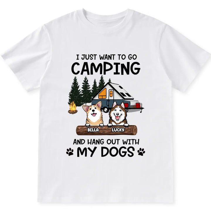 Go Camping And Hangout With Dogs - Personalized Custom Unisex T-shirt