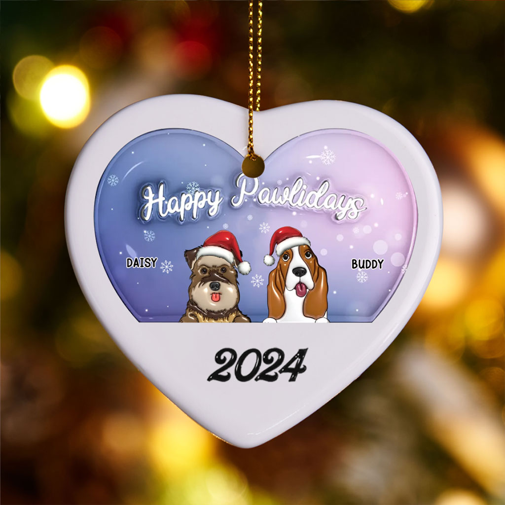 Happy Pawlidays 2024 - Personalized Christmas Ornament