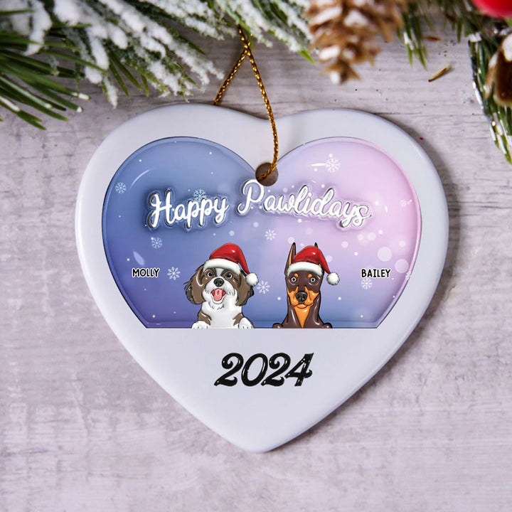 Happy Pawlidays 2024 - Personalized Christmas Ornament