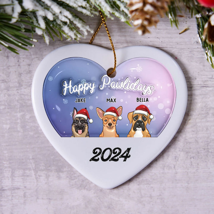 Happy Pawlidays 2024 - Personalized Christmas Ornament