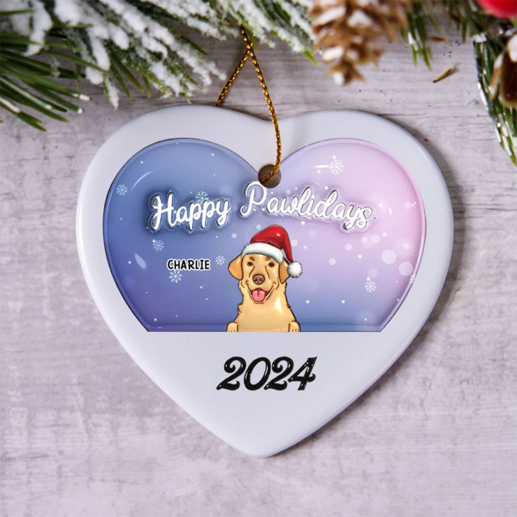 Happy Pawlidays 2024 - Personalized Christmas Ornament