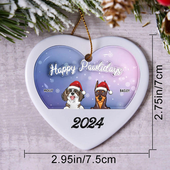 Happy Pawlidays 2024 - Personalized Christmas Ornament