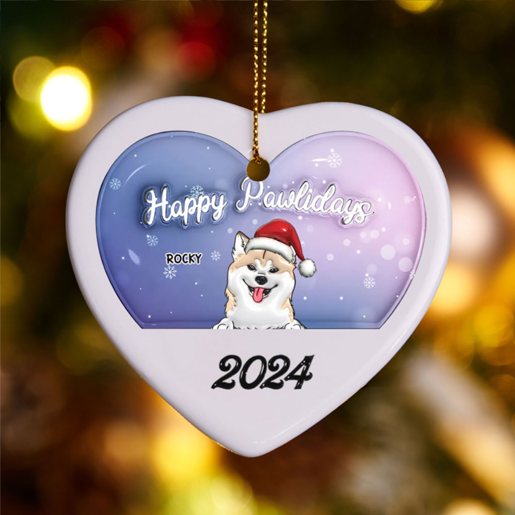 Happy Pawlidays 2024 - Personalized Christmas Ornament