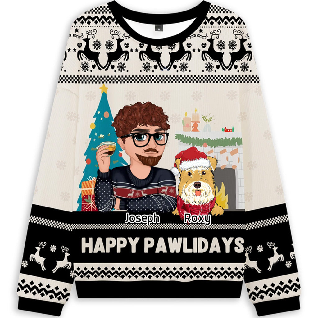 Happy Pawlidays - Personalized Custom Christmas Ugly Sweatshirt