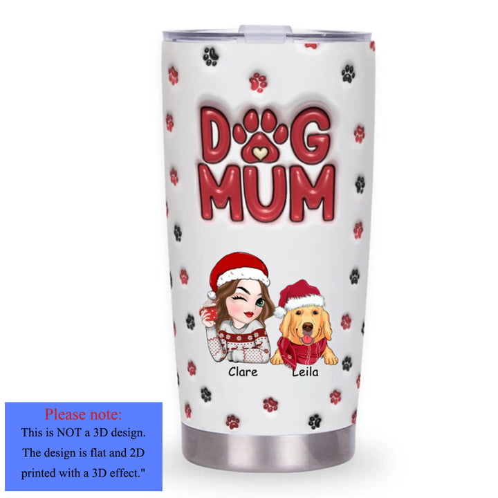 Lovely Dog Mom - Personalized Custom Christmas Tumbler