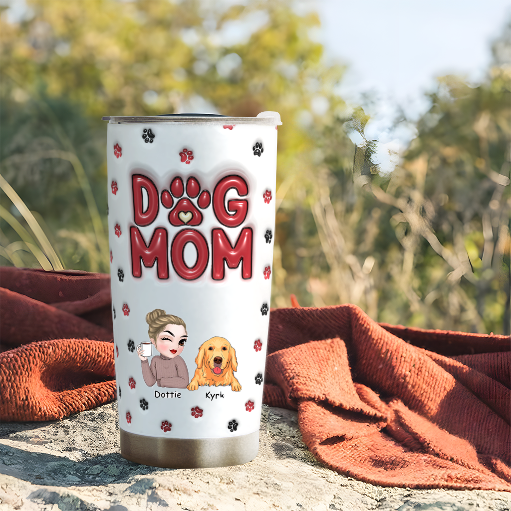 Lovely Dog Mom - Personalized Custom Tumbler