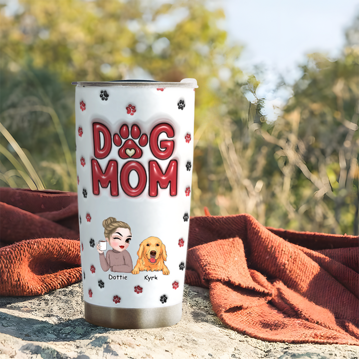 Lovely Dog Mom - Personalized Custom Tumbler