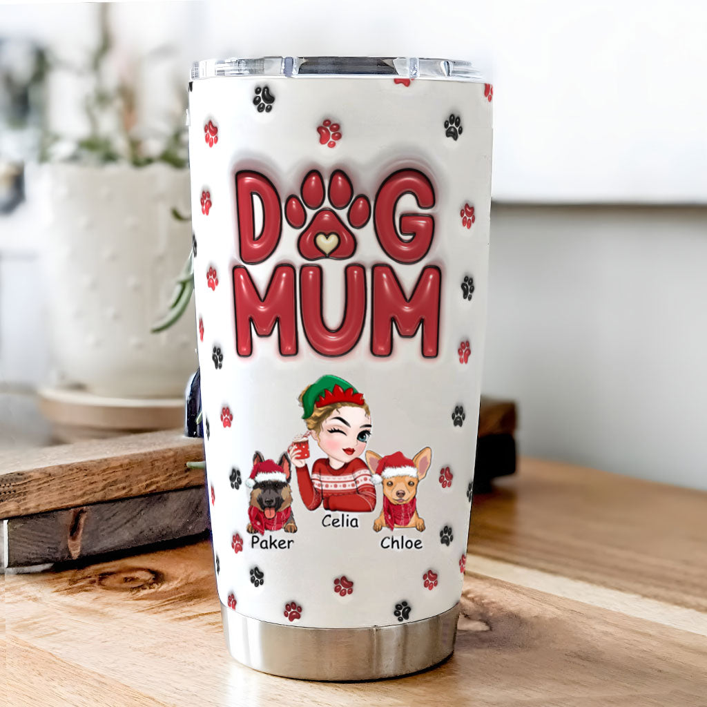 Lovely Dog Mom - Personalized Custom Christmas Tumbler