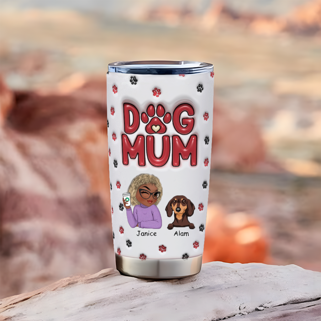 Lovely Dog Mom - Personalized Custom Tumbler