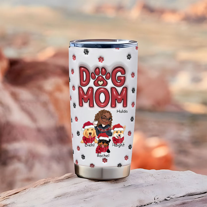 Lovely Dog Mom - Personalized Custom Christmas Tumbler