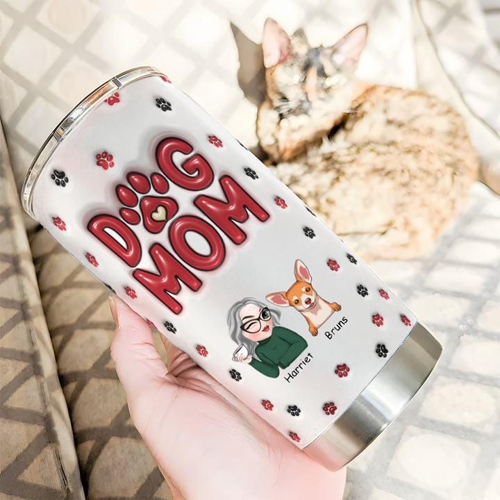 Lovely Dog Mom - Personalized Custom Tumbler