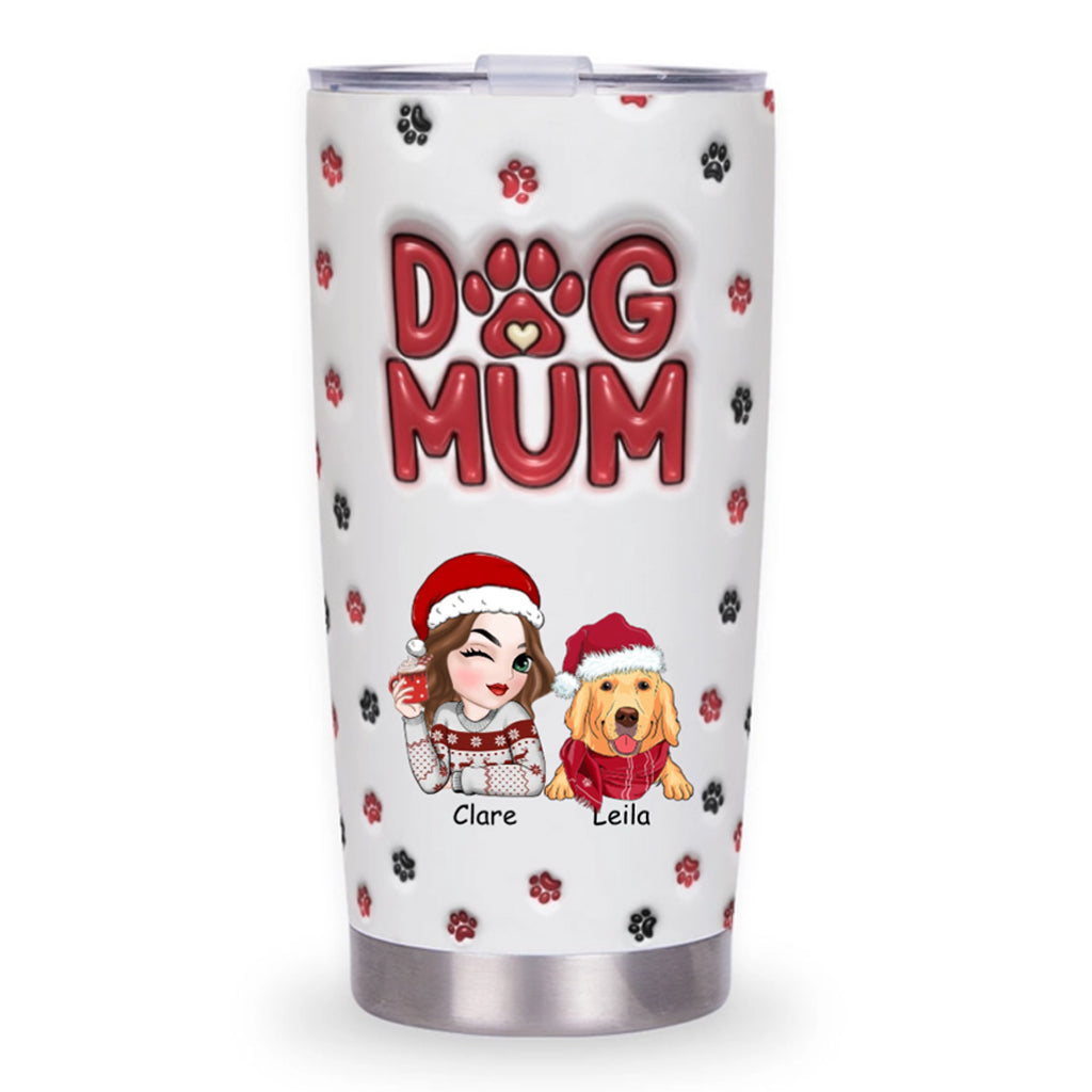 Lovely Dog Mom - Personalized Custom Christmas Tumbler