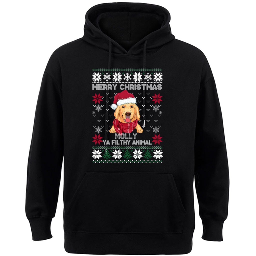 Merry Christmas Ya Filthy Animal - Personalized Custom Christmas Hoodie