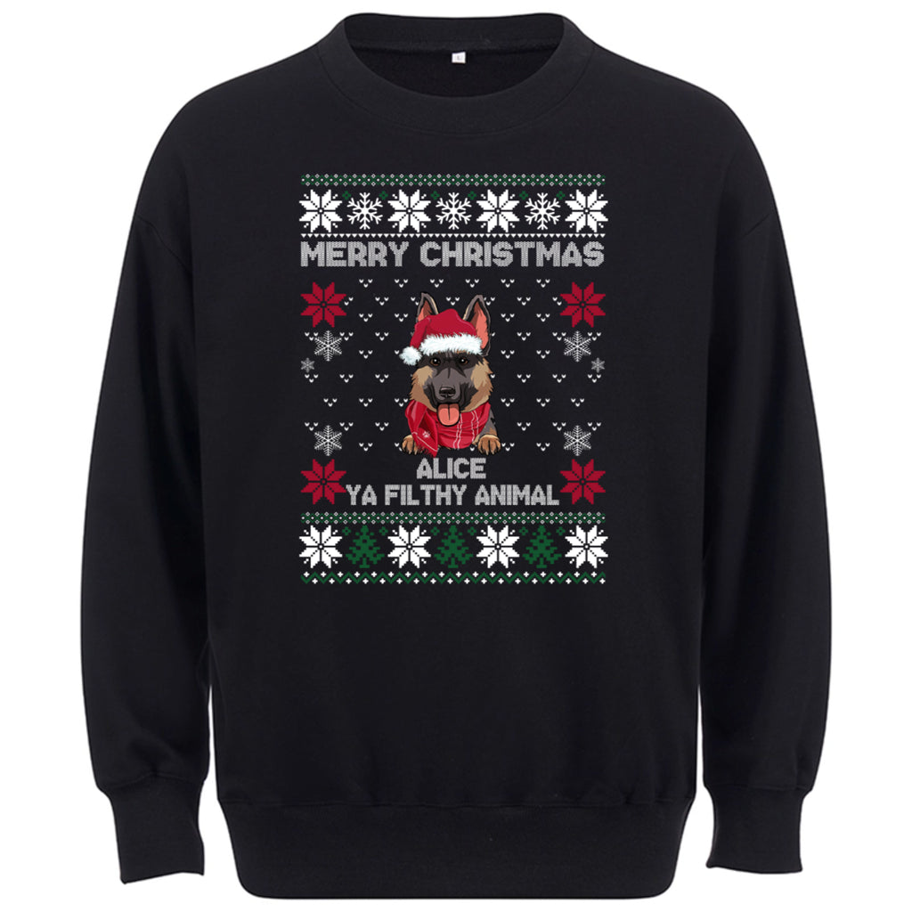 Merry Christmas Ya Filthy Animal - Personalized Custom Christmas Sweatshirt