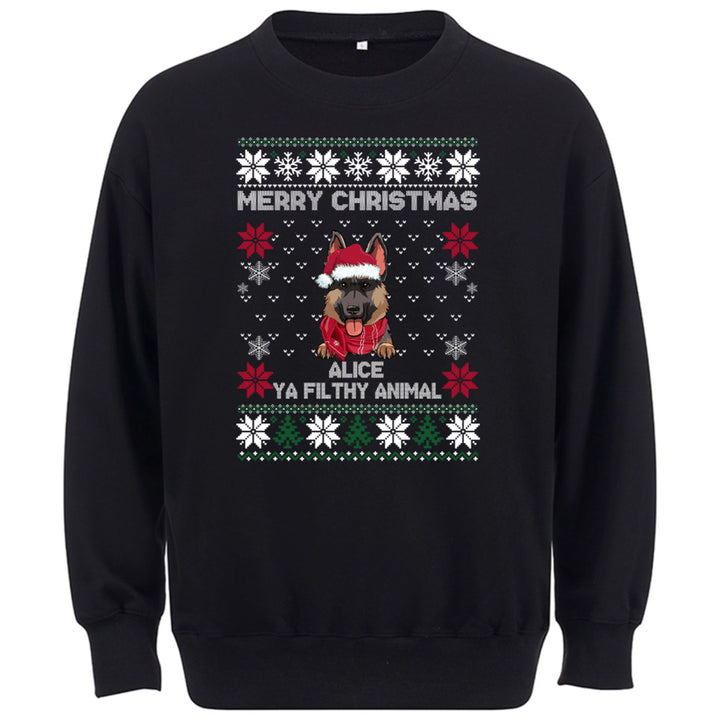 Merry Christmas Ya Filthy Animal - Personalized Custom Christmas Sweatshirt