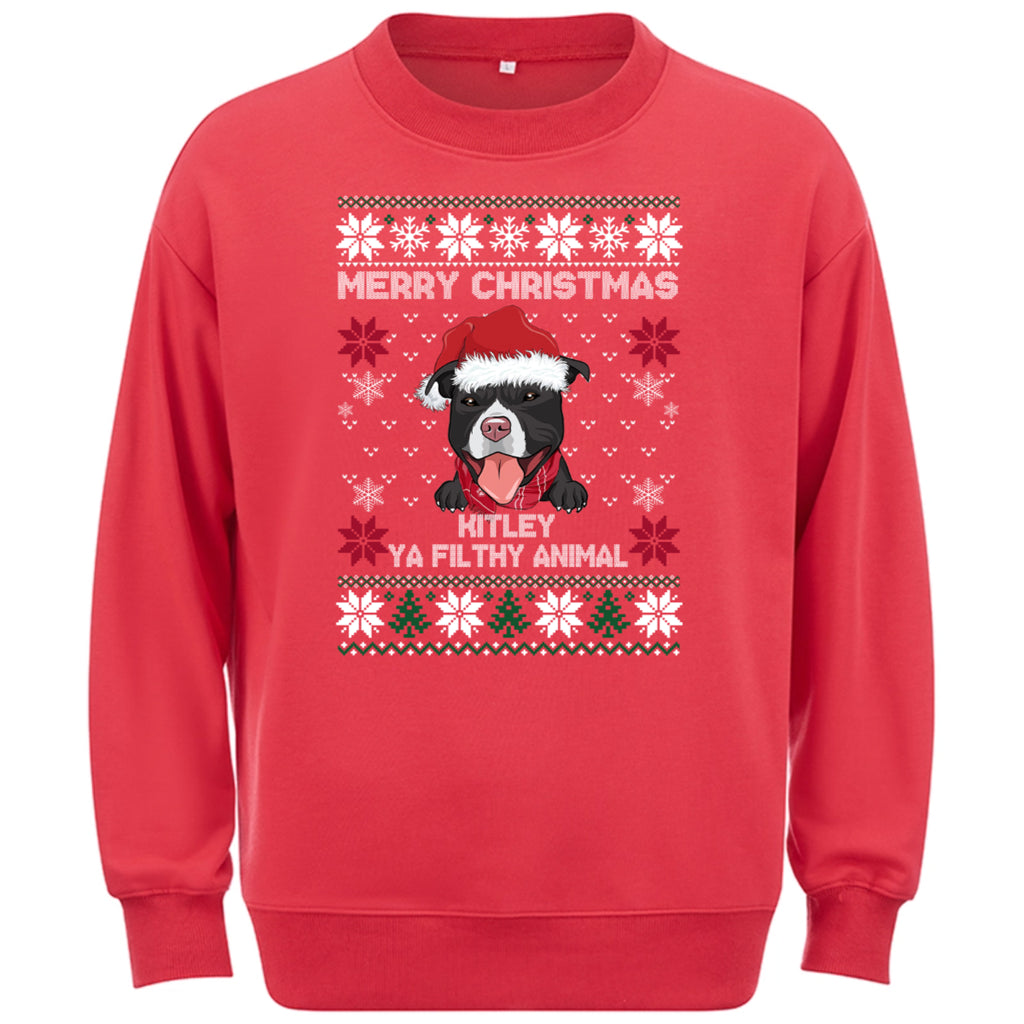 Merry Christmas Ya Filthy Animal - Personalized Custom Christmas Sweatshirt