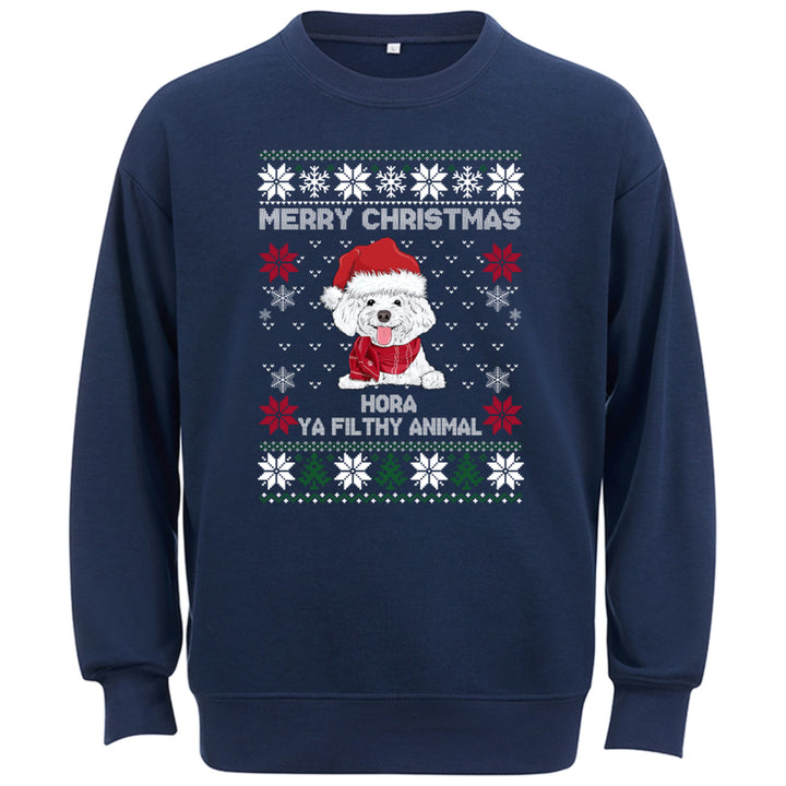 Merry Christmas Ya Filthy Animal - Personalized Custom Christmas Sweatshirt