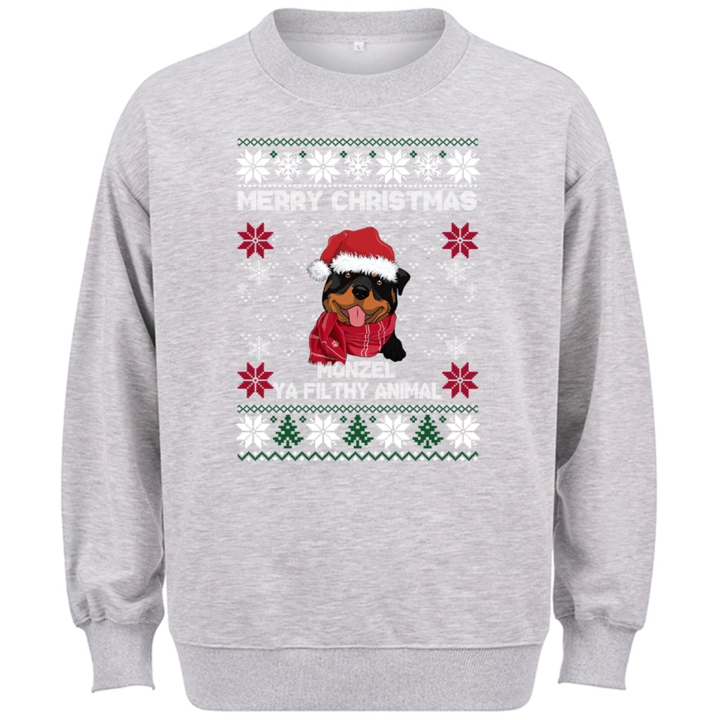 Merry Christmas Ya Filthy Animal - Personalized Custom Christmas Sweatshirt