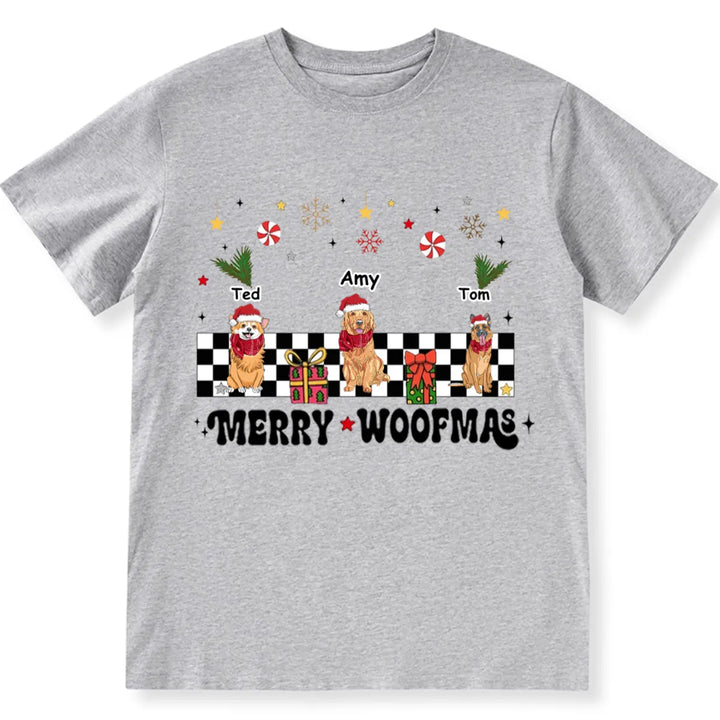 Merry Woofmas Dog Mama Vintage Style - Personalized Custom Christmas T-shirt