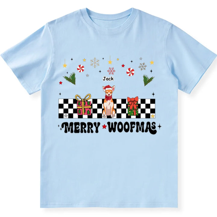 Merry Woofmas Dog Mama Vintage Style - Personalized Custom Christmas T-shirt