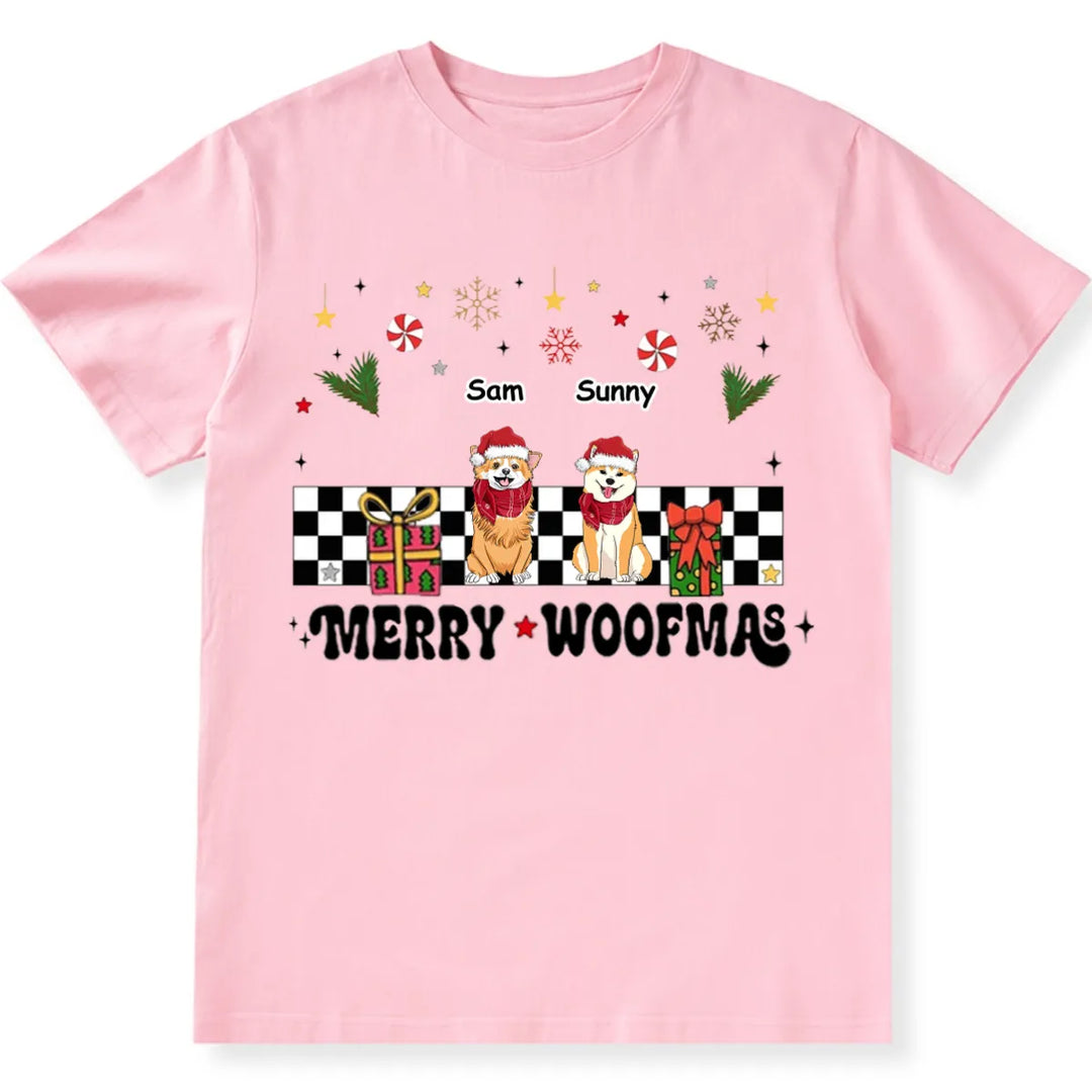 Merry Woofmas Dog Mama Vintage Style - Personalized Custom Christmas T-shirt