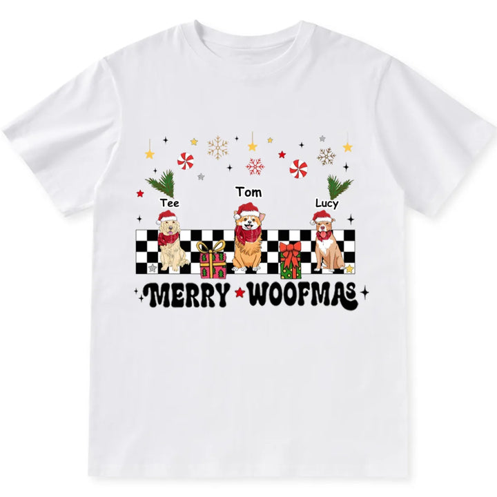 Merry Woofmas Dog Mama Vintage Style - Personalized Custom Christmas T-shirt