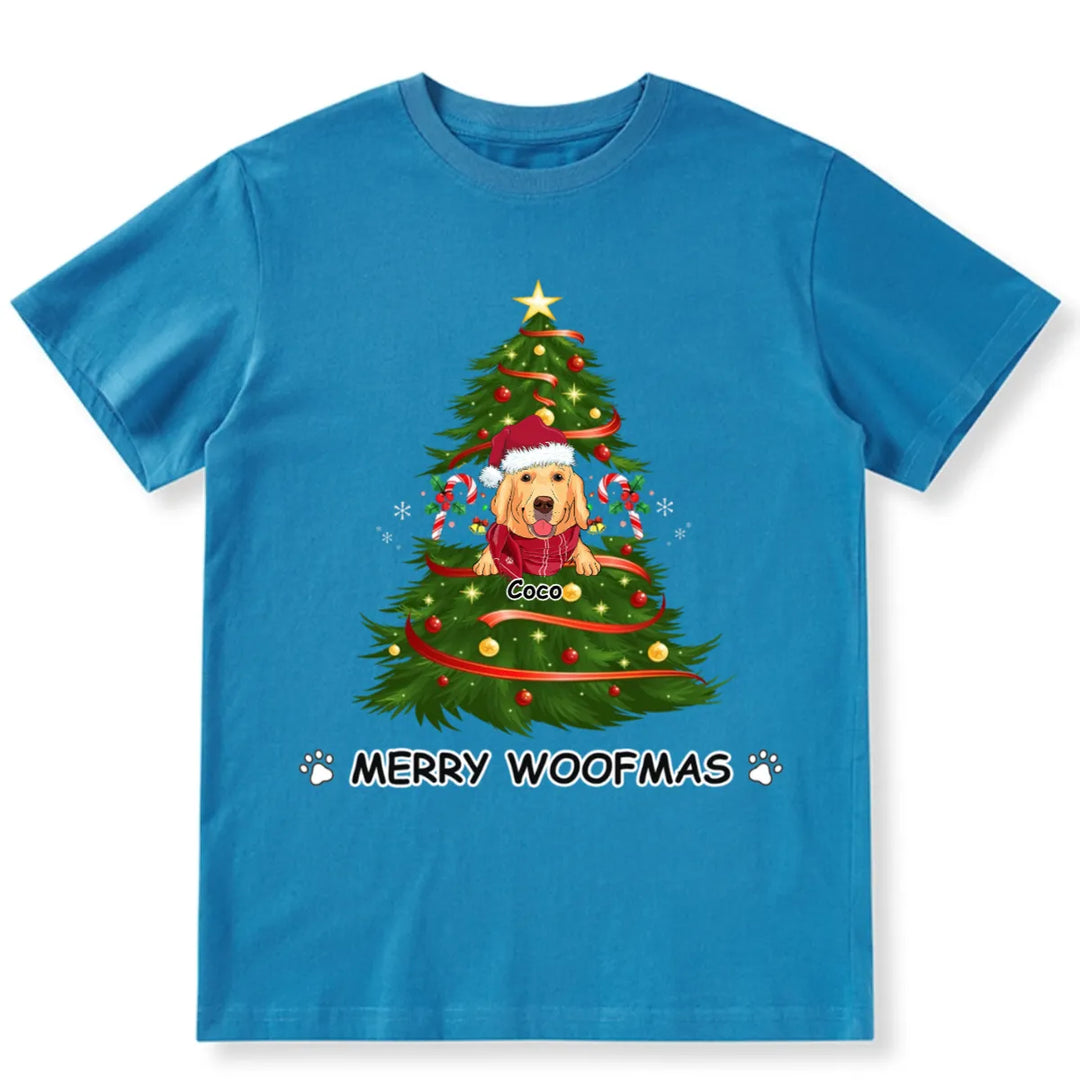 Merry Woofmas Dog Tree - Personalized Custom Christmas T-shirt