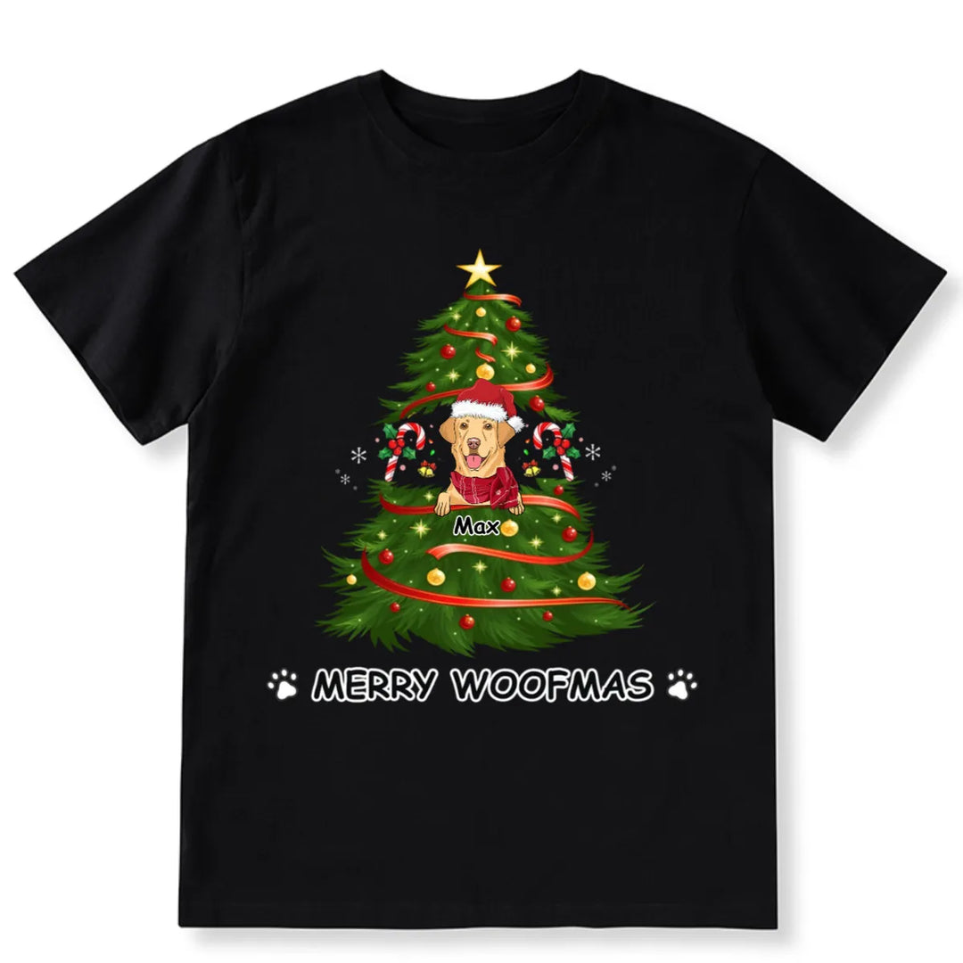 Merry Woofmas Dog Tree - Personalized Custom Christmas T-shirt