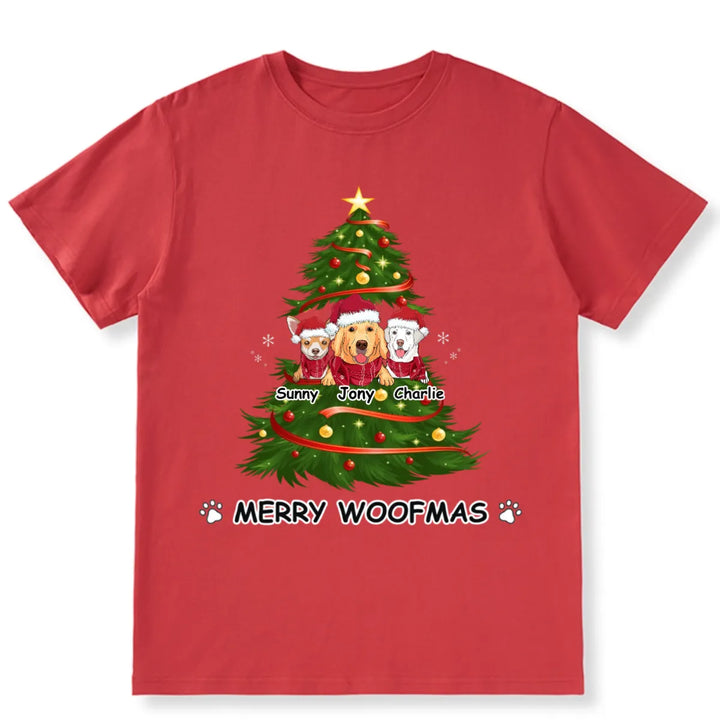 Merry Woofmas Dog Tree - Personalized Custom Christmas T-shirt