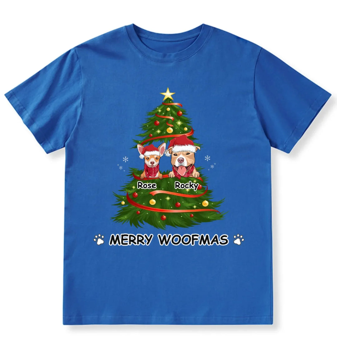 Merry Woofmas Dog Tree - Personalized Custom Christmas T-shirt