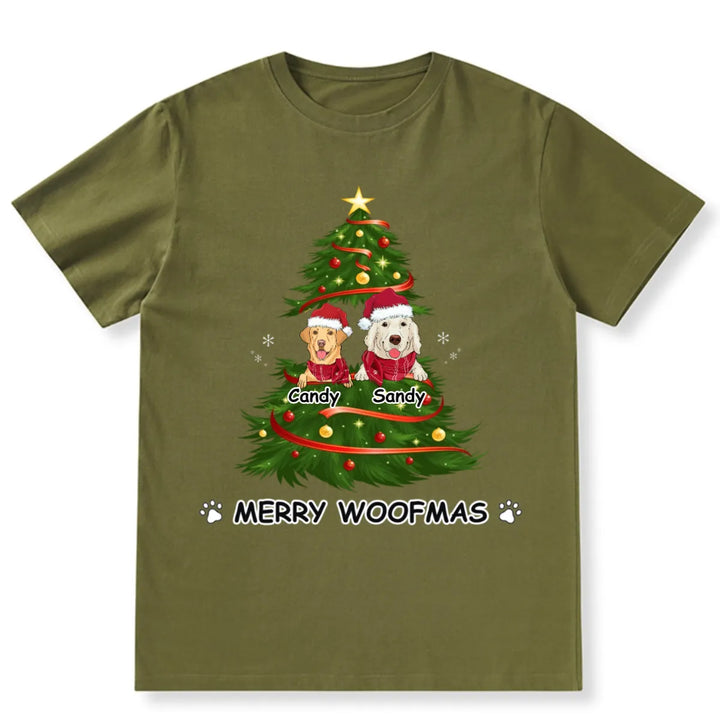 Merry Woofmas Dog Tree - Personalized Custom Christmas T-shirt