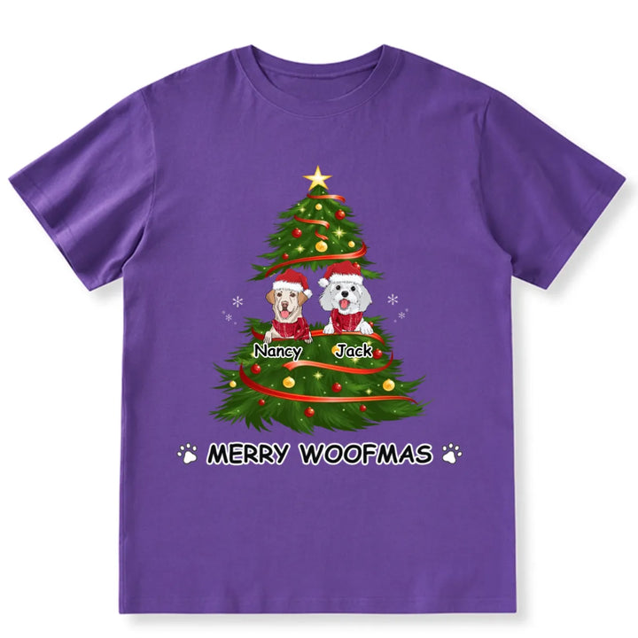 Merry Woofmas Dog Tree - Personalized Custom Christmas T-shirt