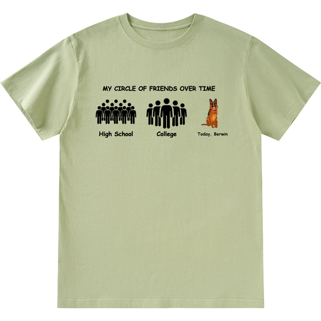 My Circle of Friends Over Time Today: My Dog - Personalized Custom Unisex T-shirt