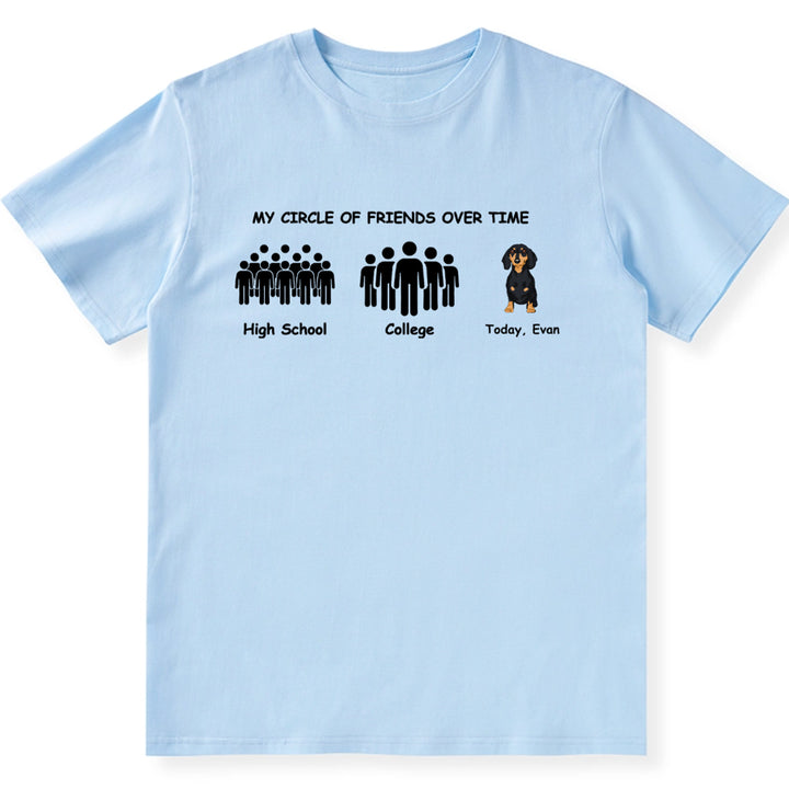 My Circle of Friends Over Time Today: My Dog - Personalized Custom Unisex T-shirt