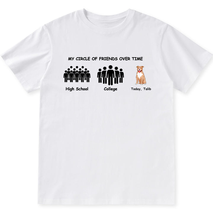 My Circle of Friends Over Time Today: My Dog - Personalized Custom Unisex T-shirt