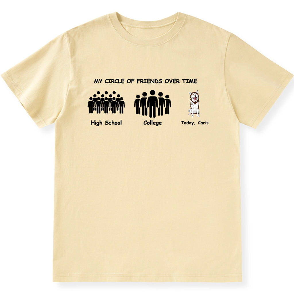 My Circle of Friends Over Time Today: My Dog - Personalized Custom Unisex T-shirt