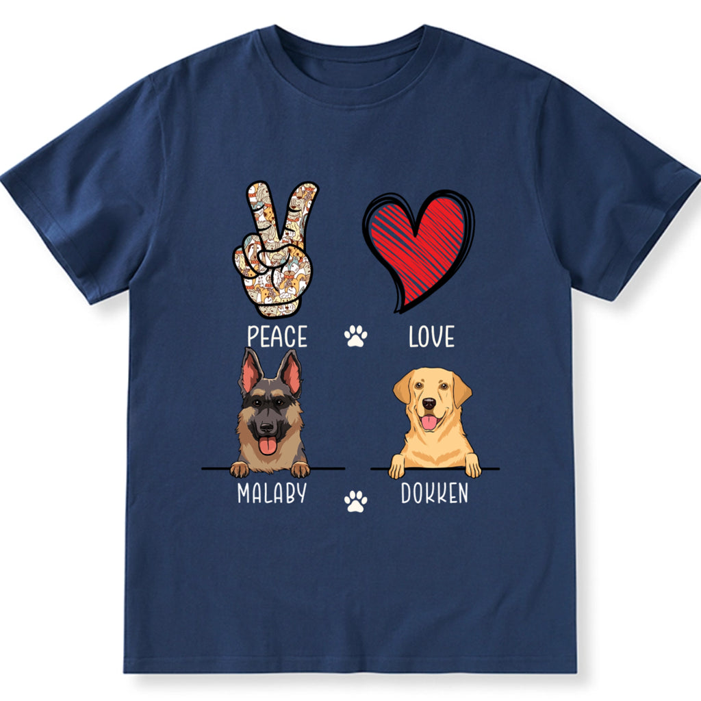 Peace Love Dog - Personalized Custom Unisex T-shirt